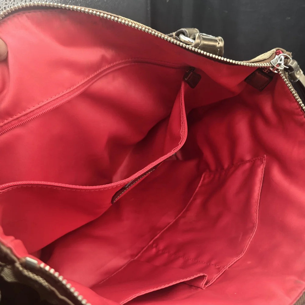 Coach Tan and Multicolor Signature Shoulder‎ Bag - Picture 6 of 7